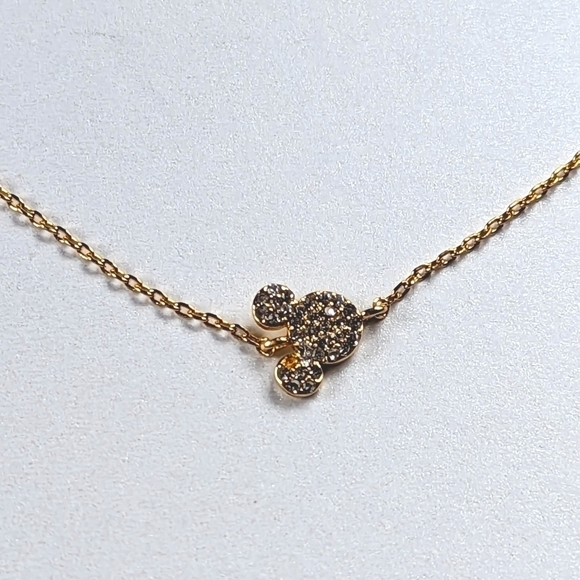 Baublebar Disney Minnie Mouse Rhinestone Micro Charm Necklace in Gold NWT - Picture 4 of 7